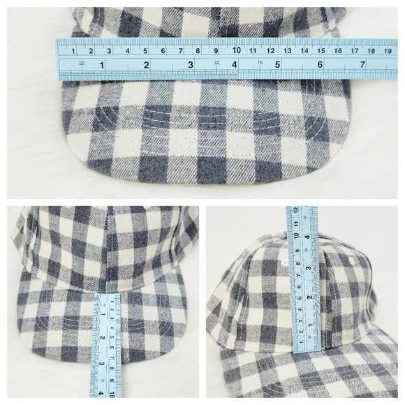 Cocus Pocus Hat Gray Blue and Cream Buffalo Check Plaid Baseball Cap Plaid Hat - Picture 12 of 14